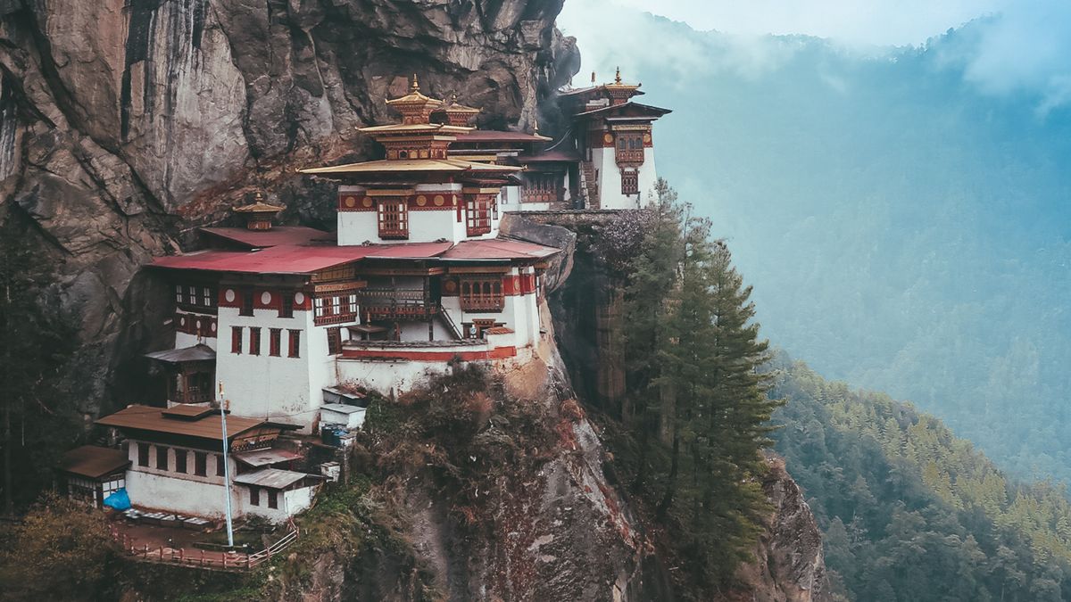 Tiger’s Nest Monastery perched dramatically on a cliffside, one of the top things to see in Bhutan.